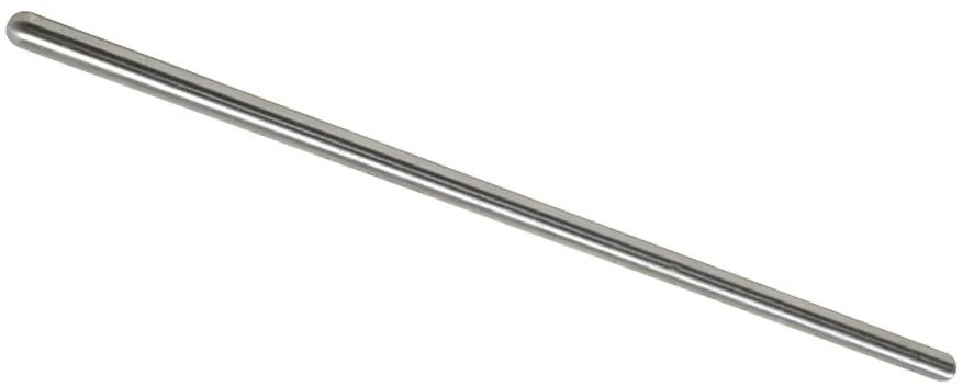 Steel tamping rod with a rounded end